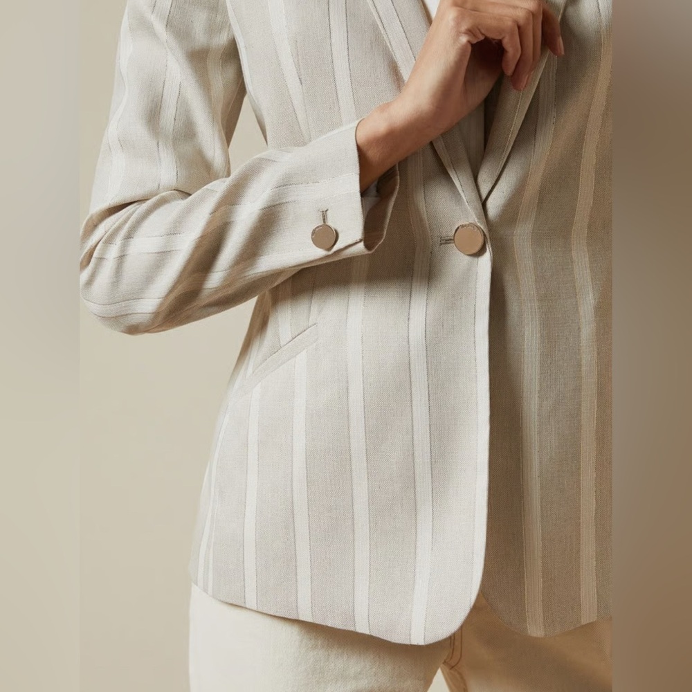 TED BAKER | Samika Striped Linen Jacket - Picture 3 of 7